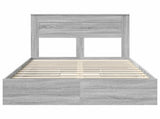 Storage Bed Grey Sonoma 135 x 190 cm Engineered Wood 3409922