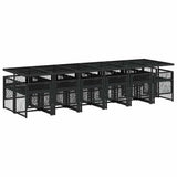 Garden Dining Set Black and Cream White 3210762
