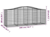 Arched Gabion Baskets 25 pcs 200x50x100/120 cm Galvanised Iron 3145656