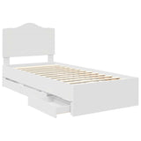 Bed Frame with Drawer White 90 x 200 cm Engineer Wood 3413450