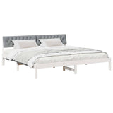 Bed frame White and light grey 200 x 200 cm Solid pine wood 3394342
