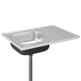 Kitchen Sink with Drainer Set Silver 800x600x155 mm Stainless Steel 147233
