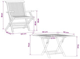 3 Piece Folding Garden Bistro Set 3 pcs Natural Solid Teak Wood 3434108