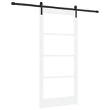 Sliding Door ORKDAL White 93 x 202 cm Solid Pine Wood and Glass 3331980