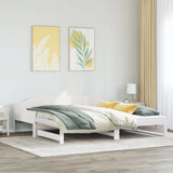 Daybed with Trundle without Mattress White 90x190 cm Single Solid Wood 850909