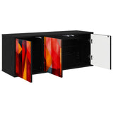 Wall-mounted TV Cabinet HEESCH 102 x 33 x 40 cm Black Oak 8007168