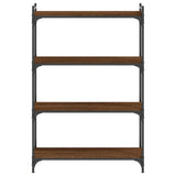 Bookcase 4-Tier Brown Oak 80x30x120 cm Engineered Wood 837676