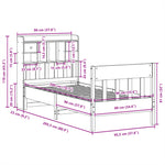 ZNTS Bed Frame without Mattress White 90x200 cm Solid Wood Pine 3323270