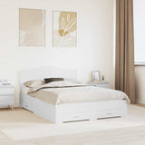 Bed Frame with Headboard White 140 x 190 cm Engineered Wood 3413193