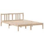 ZNTS Bookcase Bed without Mattress 150x200cm King Size Solid Wood Pine 3322317