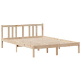ZNTS Bookcase Bed without Mattress 150x200cm King Size Solid Wood Pine 3322317