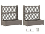 Big Planter with Trellis 2 pcs Grey 143 x 143 x 133.5 cm PP 42041726
