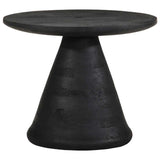 ZNTS Side Table Black Ø50x40 cm Solid Wood Mango 4017535