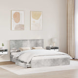 Storage Bed Concrete Grey 160 x 200 cm Engineered Wood 3410780