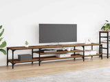 TV Cabinet Old Wood 201 x 35 x 45 cm Engineered Wood and Iron 881307