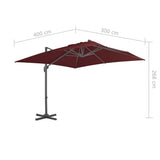 Cantilever Garden Parasol with Aluminium Pole Bordeaux Red 400x300 cm 312315