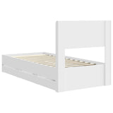 Bed Frame with Storage and Headboard White 75 x 190 cm 3414347