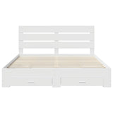 Bed Frame with Drawer White 180 x 200 cm Engineered Wood 3411943