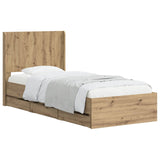 Bed Frame with Storage and Headboard Artisan Oak 90 x 200 cm 3445813