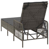 Sun Lounger Grey and Dark Grey 55 x 200 x 92 cm Poly Rattan 365427