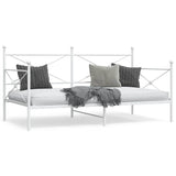 Day Bed without Mattress White 100x190 cm Steel 4104683