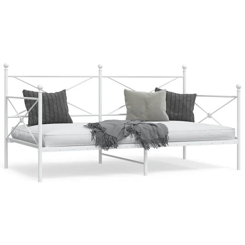 Day Bed without Mattress White 100x190 cm Steel 4104683