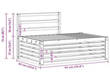Outdoor Sofa Set White 91 x 63 x 73 cm Solid Acacia Wood 901508