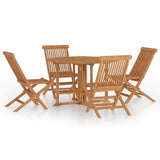 Outdoor Dining Set Teak Brown Solid teak wood Compact Foldable 3096573