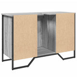 Bathroom Sink Cabinet Grey Sonoma 91x35x60 cm Engineered Wood 848662