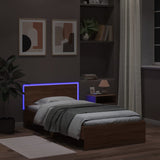 Bed Frame without Mattress with LED Lights Brown Oak 100x200 cm 838805