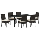 Garden Dining Set 7 pcs Cream Powder-Coated Steel 3379223