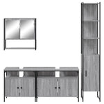 ZNTS 4 Piece Bathroom Furniture Set Grey Sonoma Engineered Wood 3214688