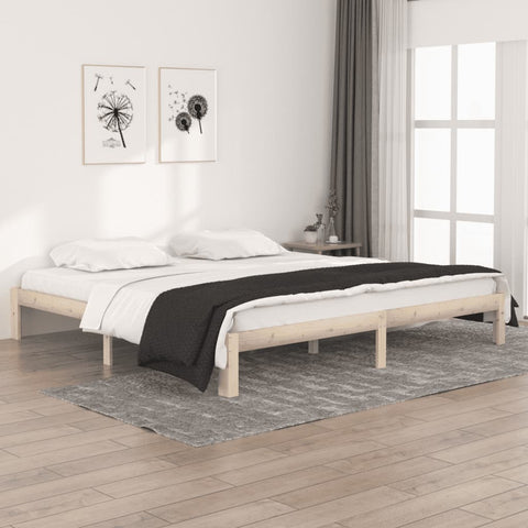 Bed Frame without Mattress Solid Wood Pine 200x200cm 810385