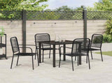Garden Dining Set 5 pcs Black Powder-Coated Steel 3379157