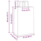 Paper Bags 250 pcs with Handles White 21x11x31 cm 4101840
