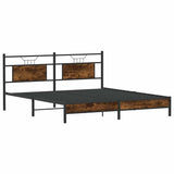 Bed Frame without Mattress Smoked Oak 160x200 cm Engineered Wood 4106893