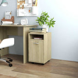 Side Cabinet with Wheels Sonoma Oak 33x38x60 cm Engineered Wood 803050