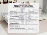 White-layer wrought iron high-low bed with pull-out bed and reinforced metal bed frame for W3987P434162