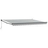 ZNTS Retractable Awning Anthracite and White 4.5x3 m Fabric&Aluminium 3216111