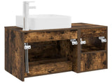 Bathroom Furniture Set 2 pcs Smoked Oak Engineered Wood 3403900