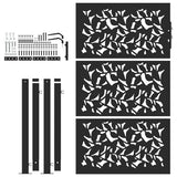 Garden Gate Black 100x150 cm Steel Leaf Design 4100961