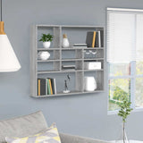 Wall Shelf Grey Sonoma 90x16x78 cm Engineered Wood 815559