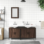 ZNTS 3 Piece Bathroom Furniture Set Brown Oak Engineered Wood 3214794