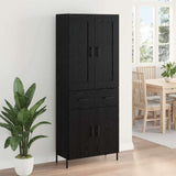 Highboard with Drawer 2 pcs Black Oak Engineered Wood 3416123