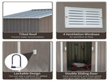 Steel Storage Shed Garden Tool house 7' x 4' White-AS 97699496