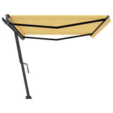 Freestanding Manual Retractable Awning 500x300 cm Yellow/White 3069778