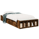 Bed Frame with Storage Smoked Oak 80 x 200 cm Engineered Wood 3429559