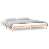 LED Bed Frame without Mattress 135x190 cm Double Double Solid Wood 820646