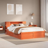 Bed Frame without Mattress Wax Brown 140x200 cm Solid Wood Pine 3323418