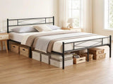 HOMCOM 5ft King Bed Frame with Headboard and Footboard, Metal Platform Bed Frame with 32 cm Underbed T3398P549110